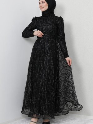 Yıldız Abiye Elbise Siyah