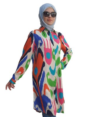 Pamuk Kumaş Desen Desenli Tunik