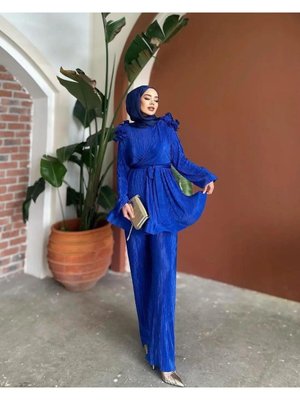 Prenses Takım Elbise Saks Mavisi