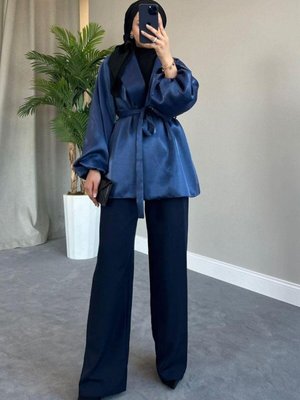 Balon Kol Ceket Lacivert Balon Kol Ceket Lacivert