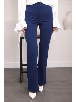 Açık Lacivert Çimalı İspanyol Paça Pantolon