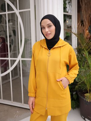 Kanguru Cepli İthal Double Kumaş Kapüşonlu İkili Eşofman Takımı