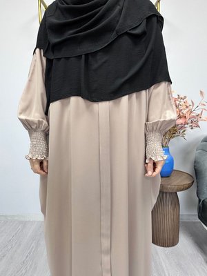 Aişe Yarasa Kol Ferace Elbise