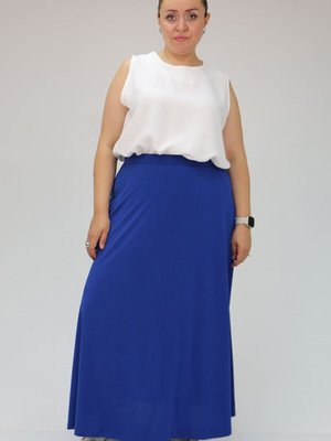 Saks Büyük Beden Penye Basic Uzun Etek