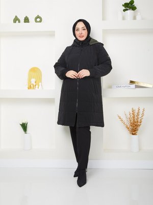 Büyük Beden Kışlık Kaban Su İtici Kumaş Elyaf Dolgulu Büyük Beden Kışlık Kaban Su İtici Kumaş Elyaf Dolgulu