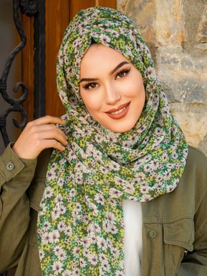 Bahar Yeşili Hazır Şifon Şal