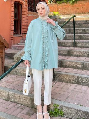 Oversize Flores Fırfırlı Tunik