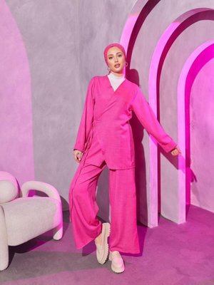 Çapraz Bağlamalı Keten Takım