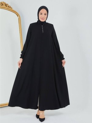 Klasik Mevlana Model Siyah Yazlık Ferace Klasik Mevlana Model Siyah Yazlık Ferace