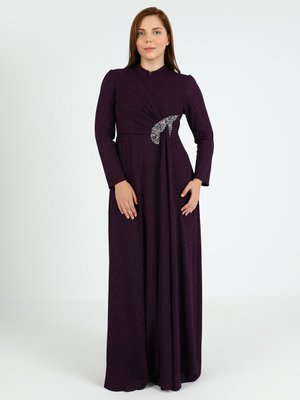 Mürdüm Büyük Beden Abiye Elbise Mürdüm Büyük Beden Abiye Elbise