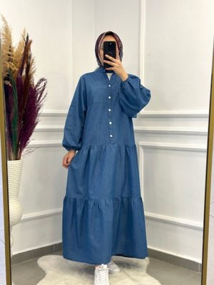 Yazlık İnce Elbise Kot Rengi