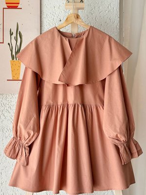 Somon Geniş Yakalı Marul Kol Tunik