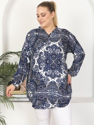 Dokuma Viskon Yumuşak Rahat Desenli Tunik