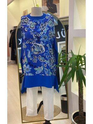İnvee Desenli Tunik Saks İnvee Desenli Tunik Saks