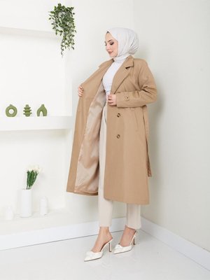 Kadın Astarlı Büyük Beden Mevsimlik Düğmeli Kuşak Detaylı Yeni Sezon Trenç Kot Kadın Astarlı Büyük Beden Mevsimlik Düğmeli Kuşak Detaylı Yeni Sezon Trenç Kot
