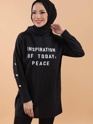 Düz Bisiklet Yaka Siyah Sweat Düz Bisiklet Yaka Siyah Sweat