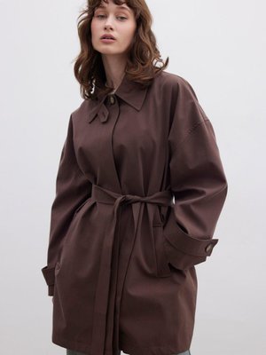 Stokholm Şal Detaylı Oversıze Trençkot Kahverengi Stokholm Şal Detaylı Oversıze Trençkot Kahverengi