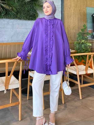 Oversize Flores Fırfırlı Tunik