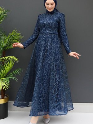 Şirin Abiye Elbise Lacivert