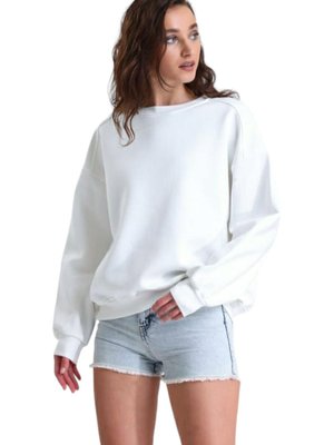 O Yaka Spor Geniş Kalip Sweat 75cm Üç Iplik Kalın