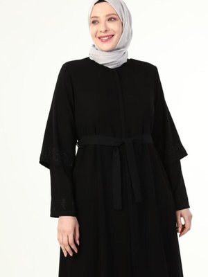 Kolu Taşlı Yazlık Büyük Beden Ferace