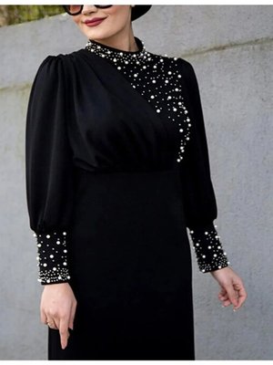 İnci Detaylı Özel Gün Abiye Elbise