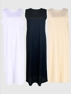 Beyaz Ten 3'lü Paket Kolsuz Elbise Astarı Içlik Jüpon Beyaz Ten 3'lü Paket Kolsuz Elbise Astarı Içlik Jüpon