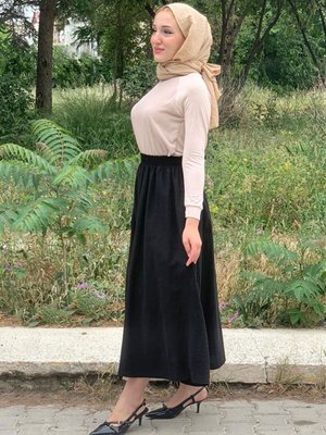 Siyah Tensel Uzun Etek Siyah Tensel Uzun Etek