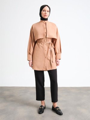 Rüzgarlıklı Coton Gömlek Camel