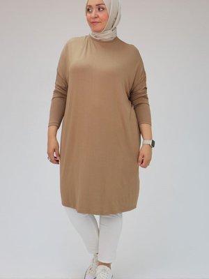 Vizon Büyük Beden Düşük Kol Penye Tunik