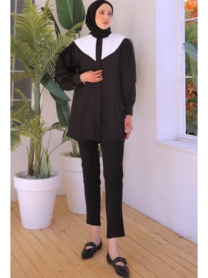 Siyah Sivri Yakalı Gömlek