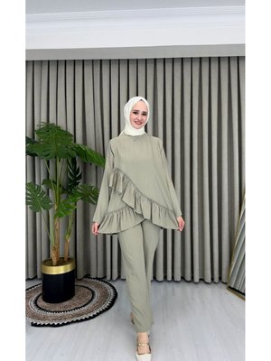 Fırfırlı Keten Takım