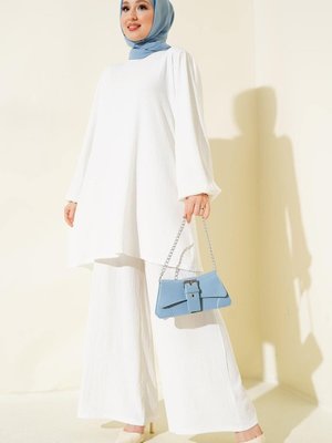 Ekru Tunik Pantolon Alt Üst Takım Ekru Tunik Pantolon Alt Üst Takım