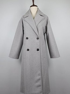 Düğmeli Kaşe Kaban Gri Düğmeli Kaşe Kaban Gri