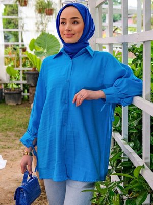 Kol Bağlamalı Gömlek Açık Mavi Kol Bağlamalı Gömlek Açık Mavi