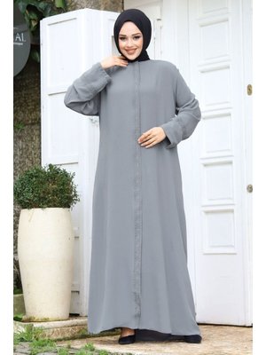 Büyük Beden Önü Nakışlı Ferace Büyük Beden Önü Nakışlı Ferace