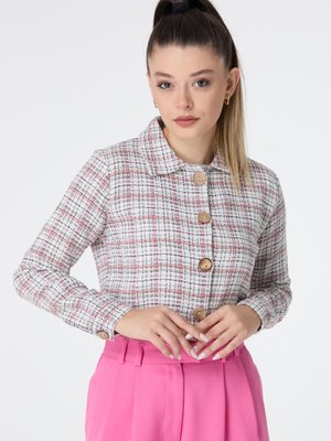 Düz Gömlek Yaka Turuncu Bolero