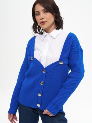 Kalp Yaka Saks Kısa Hırka