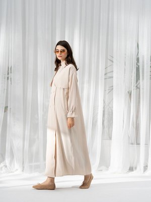 Kuşaklı Ferace Bej Bol Kalıp