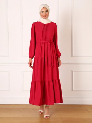 Fuşya Nervür Detaylı Kuşaklı Aerobin Elbise Fuşya Nervür Detaylı Kuşaklı Aerobin Elbise