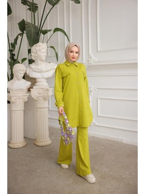 Cep Detaylı İkili Takım Olive Yeşili