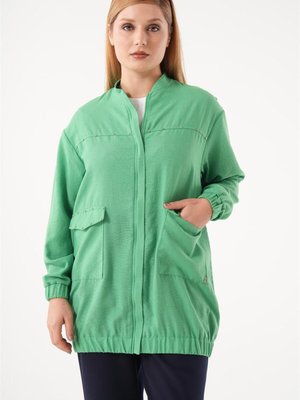 Taş Detaylı Lastikli Benetton Yeşili Ceket Taş Detaylı Lastikli Benetton Yeşili Ceket