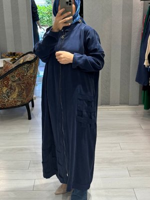 File Detaylı Kap Lacivert