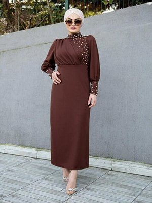 İnci Detaylı Özel Gün Elbisesi İnci Detaylı Özel Gün Elbisesi