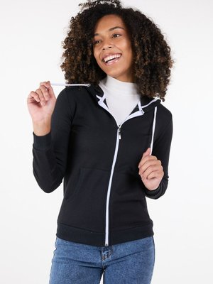Düz Yaka Siyah Kapüşonlu Sweat Düz Yaka Siyah Kapüşonlu Sweat