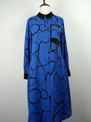 Bağcık Detaylı Desenli Tunik Saks