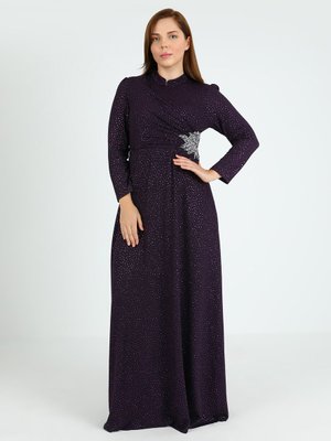 Mürdüm Büyük Beden Abiye Elbise