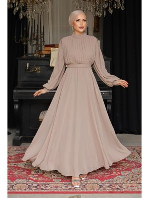 Vizon Asel Şifon Abiye Elbise