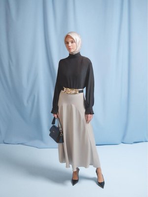 Kuplu Ve Godeli Etek Vizon