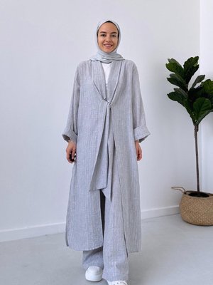 Kimonolu İkili Takım Gri